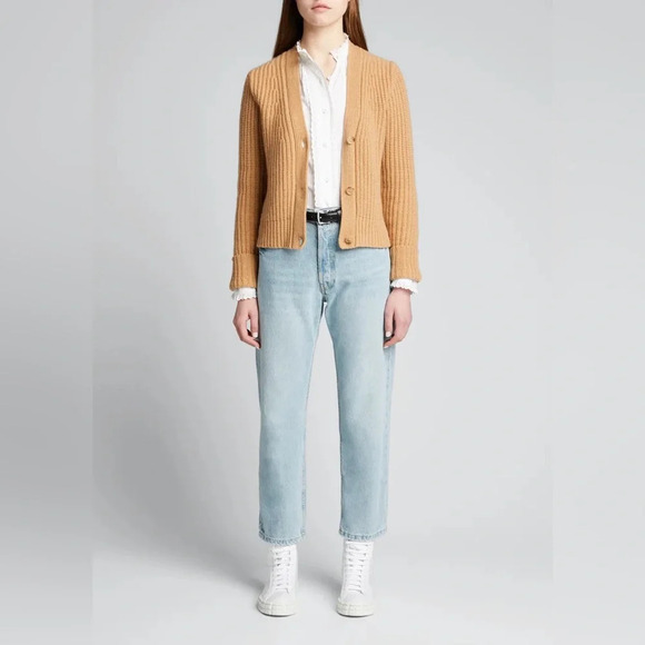 Nili Lotan Medium Alexis Cashmere V-Neck Cardigan Chunky Rib Knit Luxury Casual - Picture 12 of 13